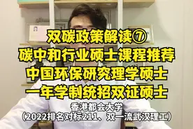 普通人如何占有碳中和红利？攻读中国环保研究理学硕士！视频封面
