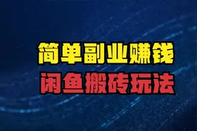 副业赚钱，简单搬砖的闲鱼玩法，电商干货视频封面