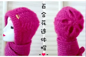 【第260期】百合花围巾连体帽教程二，编织时尚回归比买的更好看视频封面