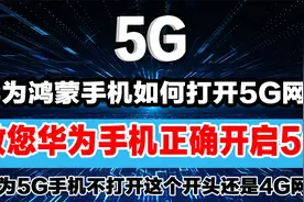 华为鸿蒙5G手机如何正确打开5G网络？不打开这个开关还是4G网络视频封面