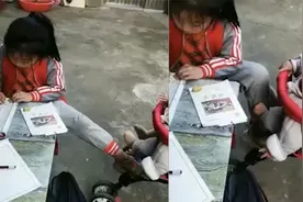 小姐姐边写作业边用脚摇车逗弟弟开心，妈妈：她很喜欢照顾小弟弟视频封面