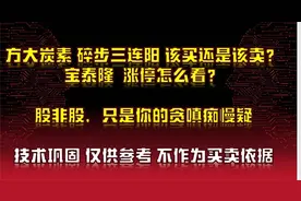 方大炭素 碎步三连阳 该买还是该卖？宝泰隆涨停怎么看？缠论分析视频封面