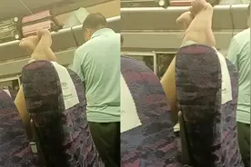 女子乘高铁光脚搭前排座椅 乘客：不断在头边摇晃，很反感视频封面