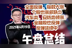 午评：大盘放量大涨，反弹延续中，后市注意压力和回踩支撑的力度视频封面