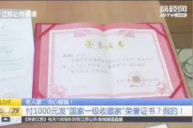 付1000元发“国家一级收藏家”荣誉证书？假的！视频封面
