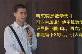 韦东奕是数学天才，但业内人士却说：他还不能称之为数学家视频封面