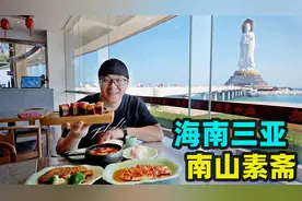 海南三亚南山寺素斋，红烧肉牛排都是素菜，阿星吃海景素食美味视频封面