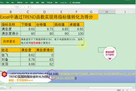 Excel中通过TREND函数实现将指标值转化为得分，简单到没朋友！视频封面