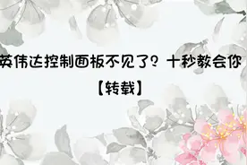 英伟达控制面板不见了？十秒教会你【转载】视频封面
