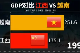 江西省与越南历年GDP对比，赣省能超过南亚强国吗