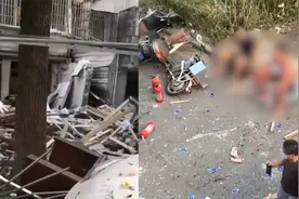 上海一5层砖混居民楼发生爆炸，疑似燃气管道泄漏，现场一片狼藉视频封面