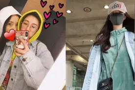 杨幂去香港看完女儿心情好，装扮休闲与好友合影，搂肩贴面玩亲亲视频封面