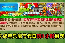 实名认证公告：未成年只能节假日玩1小时游戏！视频封面