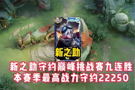 新之助巅峰挑战赛九连胜，本赛季最高战力守约22250，相差国二4K视频封面