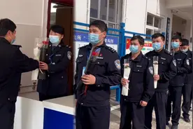 男民警的浪漫！南阳民警手拿鲜花，给派出所唯一女警花过女神节视频封面
