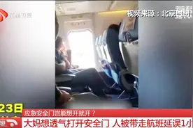 大妈坐飞机想透气，擅自打开应急安全门，航班为此延误1小时！视频封面