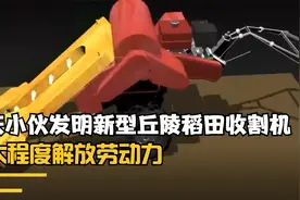 重庆小伙发明新型稻田收割机，单人操作解放劳动力，网友：太牛了视频封面