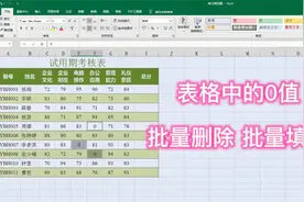 Excel 表格中的0值，批量删除，批量填充视频封面