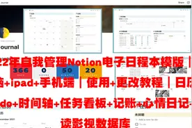 2022年自我管理Notion电子日程本模版【转载】视频封面