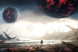 男人被困在神秘星球，这里竟有三个太阳，科幻电影视频封面