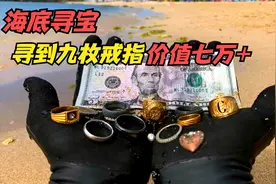 海底寻宝：达哥夏威夷海滩金属探测寻宝，找到九枚戒指价值7万+视频封面