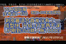 【国际服WLK专业1-450】剥皮1-450，最适合首发的专业没有之一视频封面