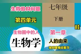 初中生物七年级下册第四单元第一章“人的由来”教材重难点复习视频封面