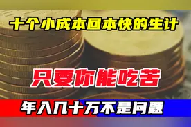 十个低成本回本快的生计，只要你能吃苦，年入几十万不是问题视频封面