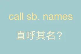 call sb names并非“直呼其名”的意思哦！视频封面