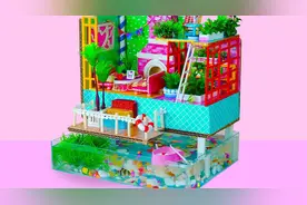 DIY迷你娃娃屋，鱼塘上的花园别墅视频封面