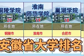 安徽省大学排名，全省共三所985.211名校，安徽大学仅排第三名视频封面