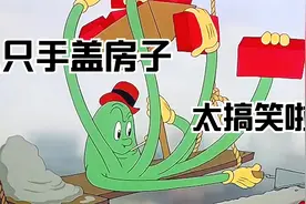 八爪鱼盖房子太快了！8个手竟然能同时开工！#太搞笑啦#搞笑动漫视频封面