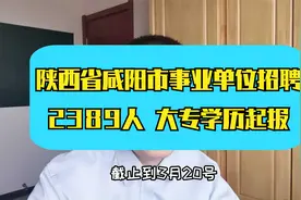 咸阳市事业单位2022年招聘公告~2389人，人数众多，专业众多视频封面