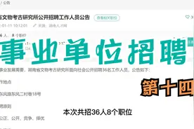 湖南省文物考古研究所招聘36人，看看有没有合适你的岗位吧！视频封面