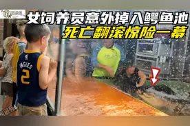 女饲养员意外掉入鳄鱼池，鳄鱼咬住手臂开始死亡翻滚，太可怕了视频封面