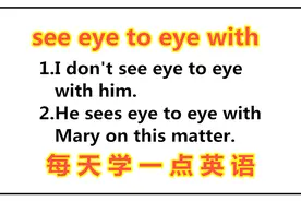 see eye to eye with什么意思？眼对眼？今天的英语告诉你答案视频封面