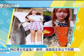 百万粉丝女网红吃鲨鱼，警方已认定！律师：或面临五年以下刑期视频封面