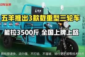 能拉3500斤，五羊推出3款载重型三轮车，全国上牌上路视频封面