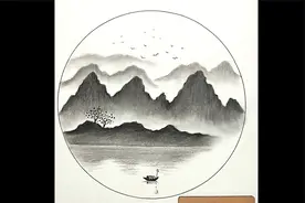 简单好看的意境山画法，你学会了吗