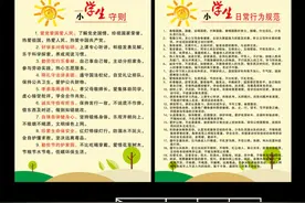 中小学生守则日常行为规范班规班训现代简约带胶教室布置墙贴挂画视频封面
