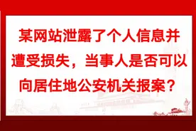 网站泄露个人信息并遭受损失，当事人可否向居住地公安机关报案？视频封面