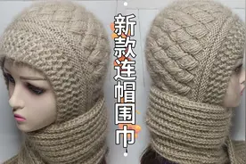 教你编织一个新款连帽围巾，遇到风雪天也不怕，防风护耳温暖加倍视频封面