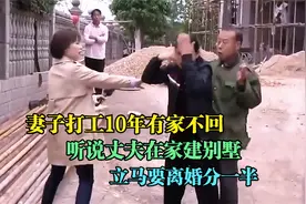 妻子打工10年有家不回，听说丈夫在家建别墅，立马要离婚分一半视频封面