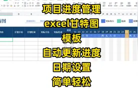 项目进度管理excel甘特图模板，自动更新进度，日期设置方便快捷视频封面