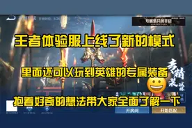 王者新模式可以体验英雄的专属装备，抱着好奇心带大家了解一下！视频封面
