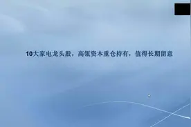 10大家电龙头股，高瓴资本重仓持有，值得长期留意视频封面