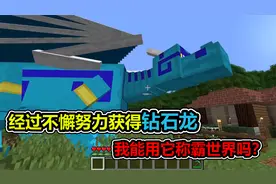 MC我的世界：我收获了一只钻石龙，能用它称霸世界吗？视频封面