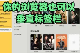 浏览器横向标签栏变垂直纵向，浏览网页新体验尝试视频封面