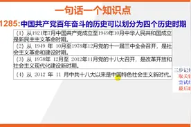 【八下历史知识点记忆】中国共产党百年奋斗历史可划分为四个时期视频封面