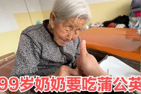 孙子在地里挖了草带回家，99岁奶奶翻看后就说能吃，比饼子还要香视频封面